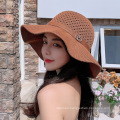 Women's Wave Brim Outdoor Sunshade  Breathable Knitted Fisherman Hat Bucket Basin Cap